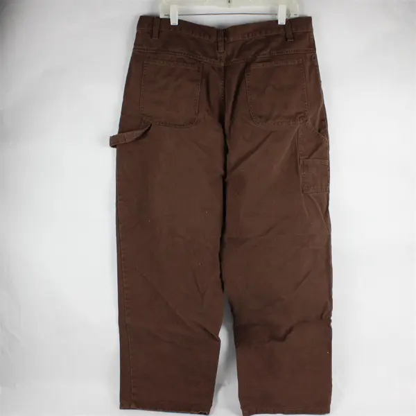 Venezia Woman 18W Brown Cotton Cropped Utility Carpenter Pants