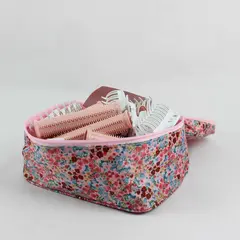 Calista Hair Rollers Set 12 Clips Floral Bag