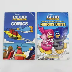 Lot of 2 Disney Club Penguin Vol 1 Shadow Guy and Gamma Gal: Heroes Unite