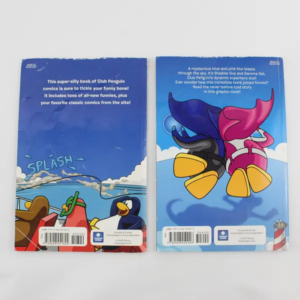 Lot of 2 Disney Club Penguin Vol 1 Shadow Guy and Gamma Gal: Heroes Unite