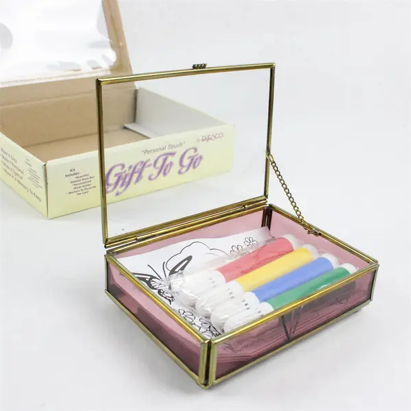 Vintage Enesco Personal Touch Gift To Go Stained Glass Photo Holder Kit