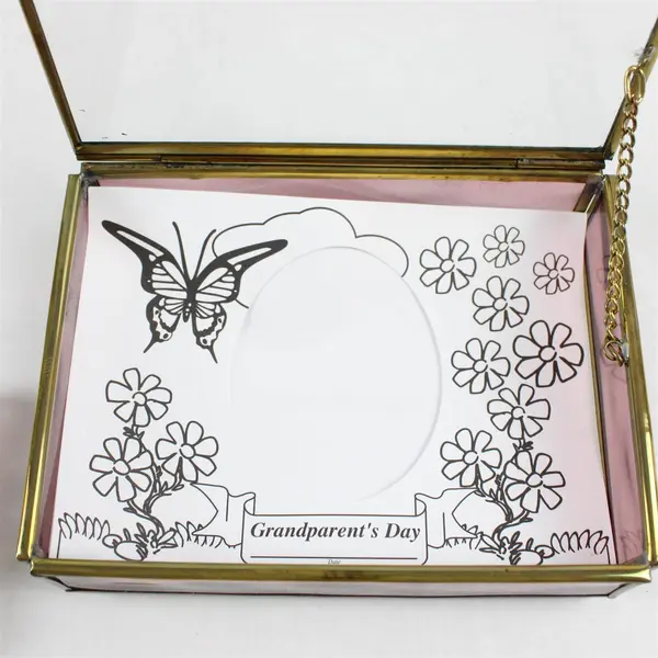 Vintage Enesco Personal Touch Gift To Go Stained Glass Photo Holder Kit