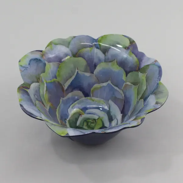Rachel Ashwell Blue Hydrangea Floral Pattern Melamine Bowl 7.5" Diameter