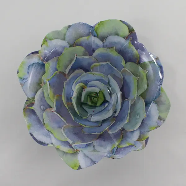 Rachel Ashwell Blue Hydrangea Floral Pattern Melamine Bowl 7.5" Diameter