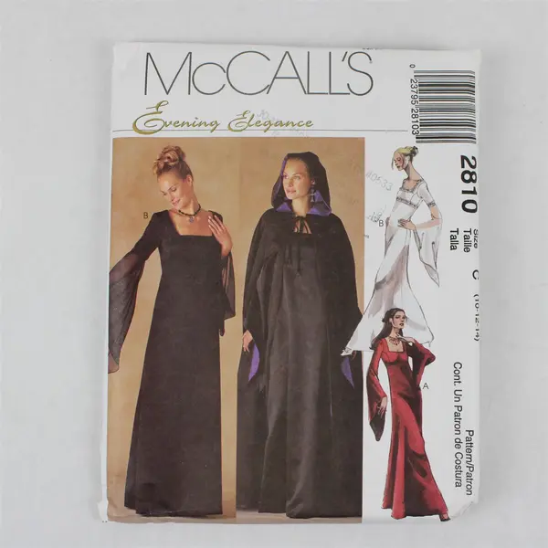McCall's 2810 Misses/Miss Petite Lined Gown & Cape C 10-14 Uncut