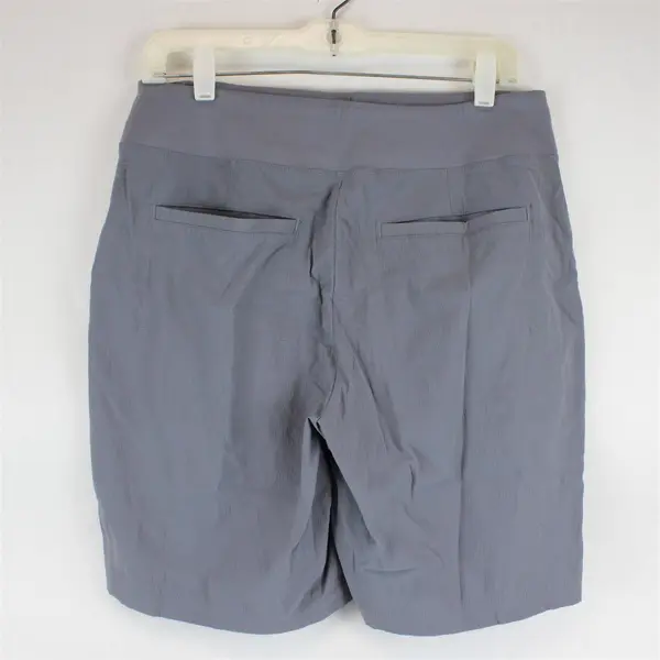 Athleta Womens Size 10 Gray Athletic Shorts Zip Pockets Elastic Waist