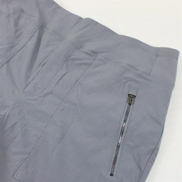 Athleta Womens Size 10 Gray Athletic Shorts Zip Pockets Elastic Waist
