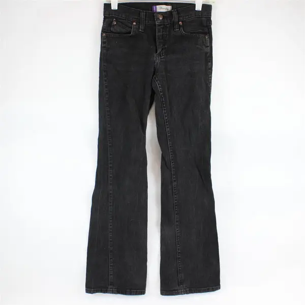 Wrangler Q-Baby Black Bootcut Jeans Girls Size 12 Regular Cowgirl Cut 