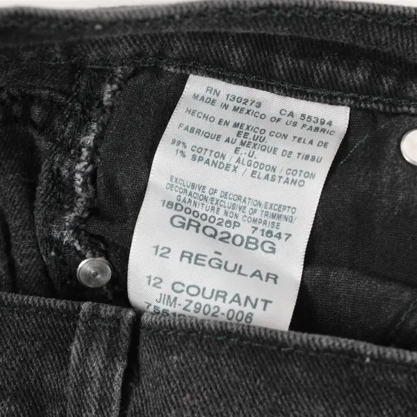 Wrangler Q-Baby Black Bootcut Jeans Girls Size 12 Regular Cowgirl Cut 