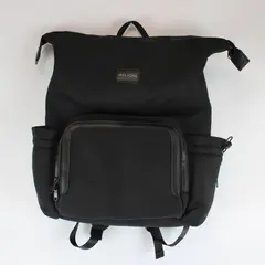 Miss Fong Backpack Black Water Resistant Diaper/Travel Bag Yellow Interior