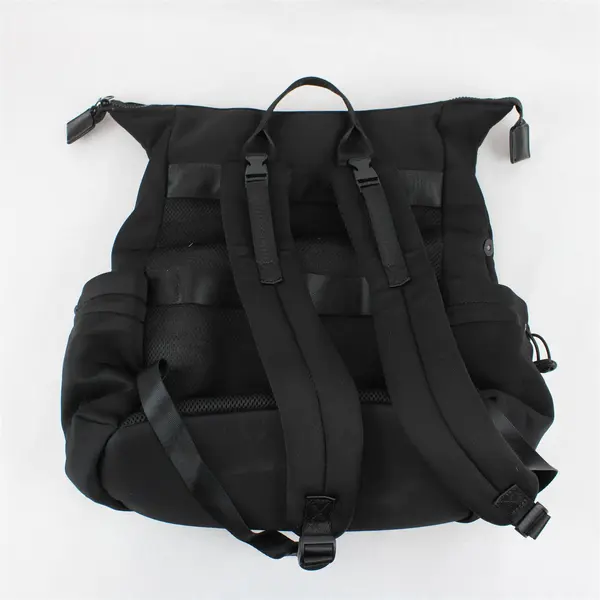 Miss Fong Backpack Black Water Resistant Diaper/Travel Bag Yellow Interior