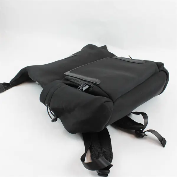 Miss Fong Backpack Black Water Resistant Diaper/Travel Bag Yellow Interior