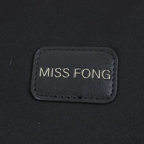 Miss Fong Backpack Black Water Resistant Diaper/Travel Bag Yellow Interior