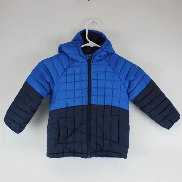 Columbia Jacket Boys Size 4T Puffer Full Zip Hoodie Blue/Navy