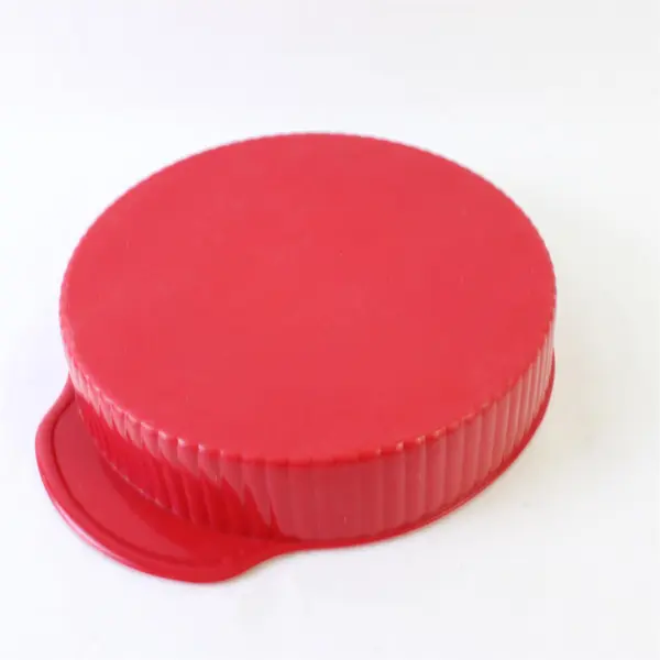 Lot of 3 Silicone Bakeware Pieces Red Pink Round Pan & Splashguard Lid