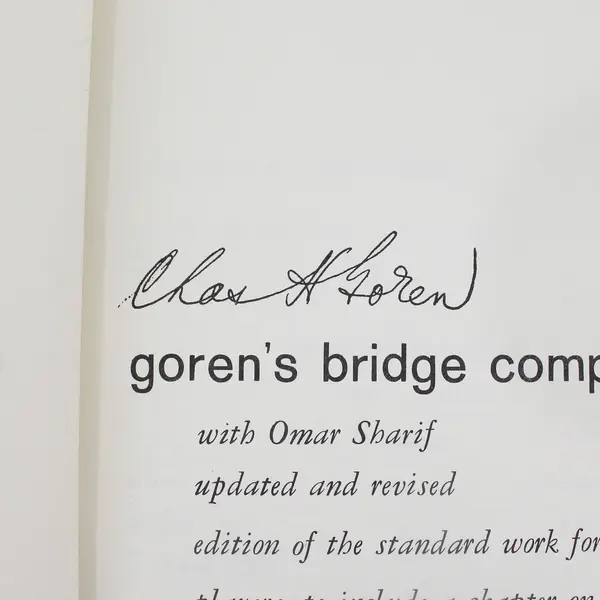 VTG Goren's Bridge Complete Charles H Goren With Omar Sharif 1980 HC DJ Revised