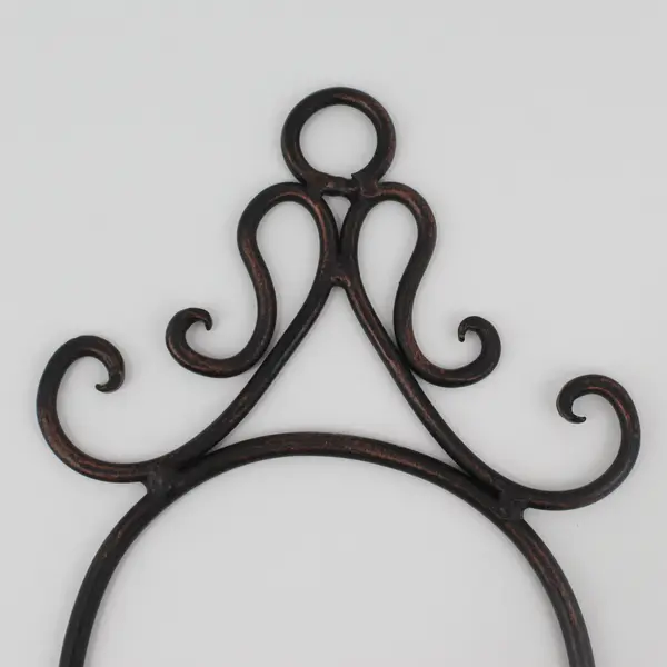Wrought Iron Wall-Hanging Plate Holder Spoon/Fork Motif, decorative scrollwork 
