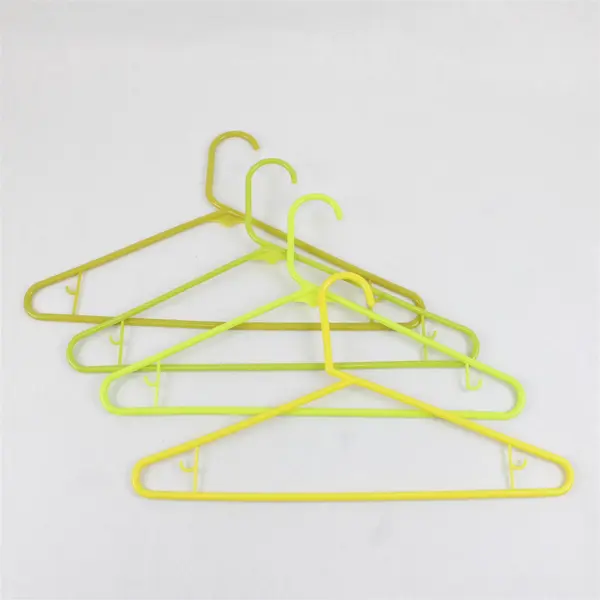 Lot of 10 Varied Yellow/Green Plastic Clothes Hangers Closet Organization