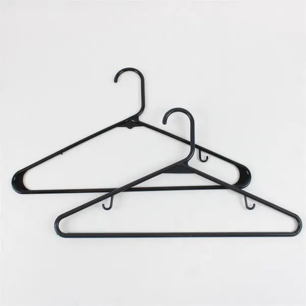 Neaterize Lot of 10 Black Plastic Clothes Hangers Shirts Pants Closet Org