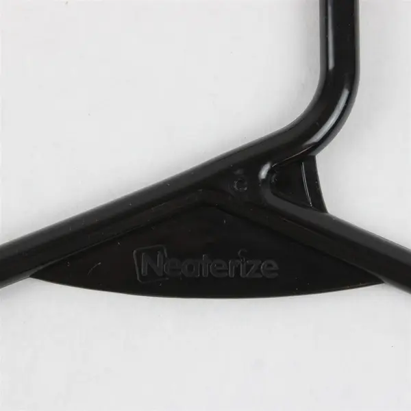 Neaterize Lot of 10 Black Plastic Clothes Hangers Shirts Pants Closet Org
