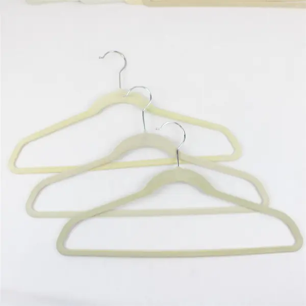 Joy Mixed Brand Lot of 10 Beige Velvet Clothes Hangers Non-Slip