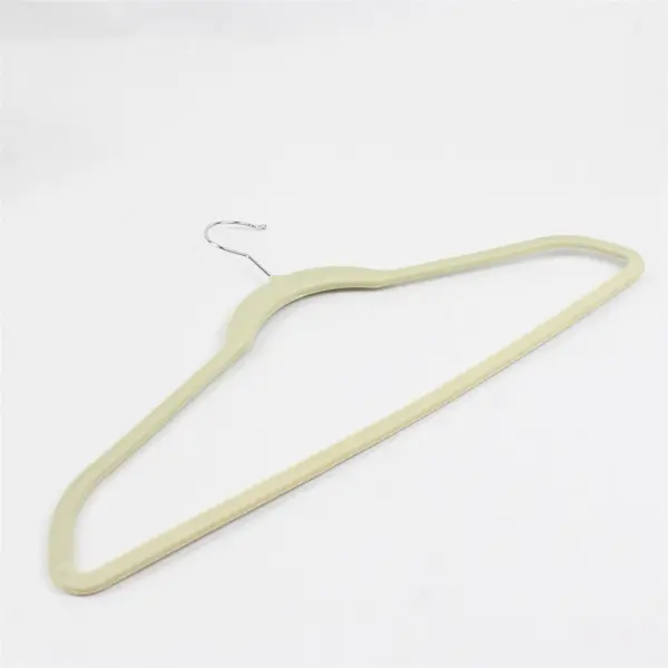 Joy Mixed Brand Lot of 10 Beige Velvet Clothes Hangers Non-Slip