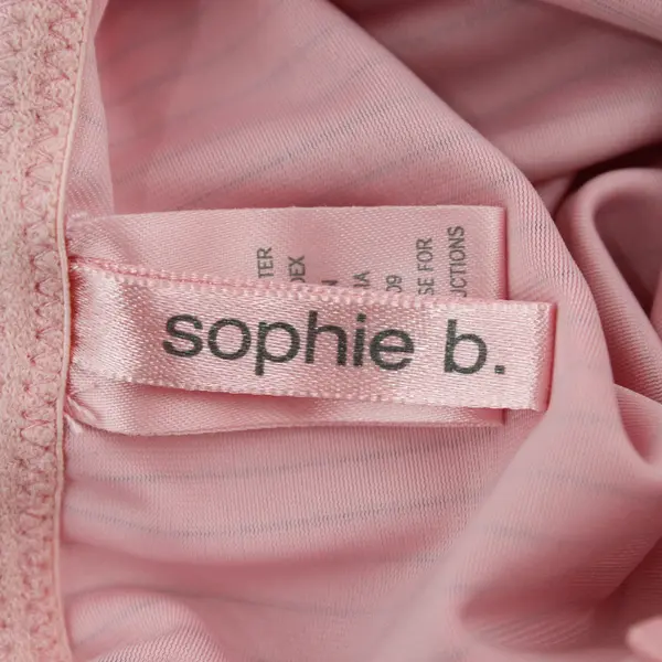 Sophie B. Pink and Gray Striped Lace Trim Teddy Lingerie Women's Medium