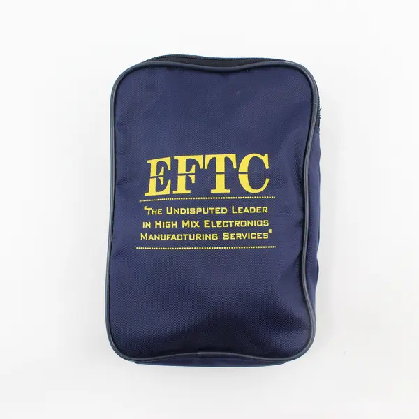 EFTC Electronics Manufacturing Navy and Yellow Collapsible Shoulder Bag