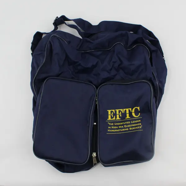 EFTC Electronics Manufacturing Navy and Yellow Collapsible Shoulder Bag