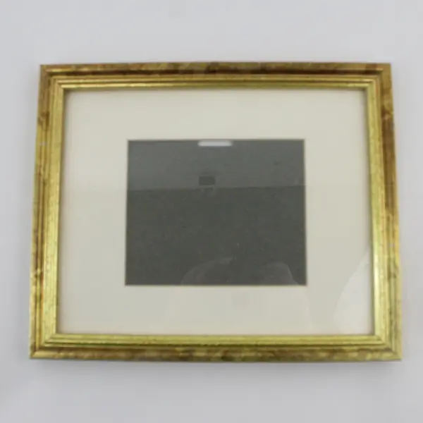 Lot of 2 Gold Finish Matted Tabletop Picture Frames