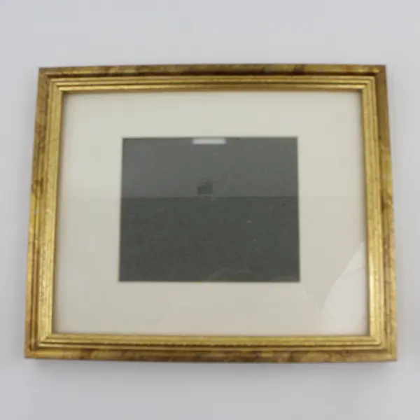 Lot of 2 Gold Finish Matted Tabletop Picture Frames