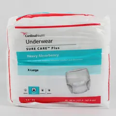 Pack of 14 Cardinal Health Sure Care Plus Incontinence Underwear Size XL