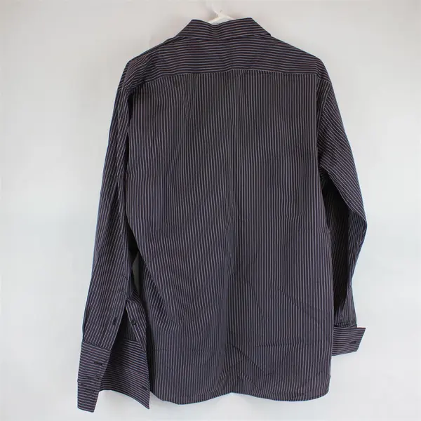 Men's Long Sleeve Purple Striped Button-Up Casual Dress Shirt Size Medium