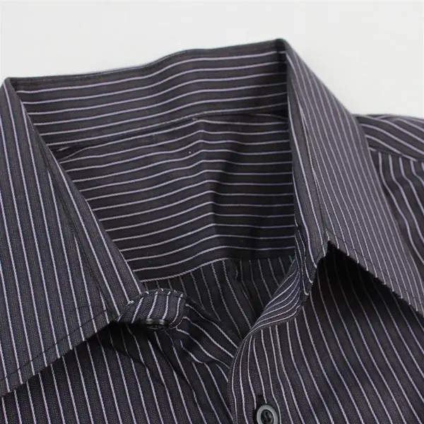 Men's Long Sleeve Purple Striped Button-Up Casual Dress Shirt Size Medium