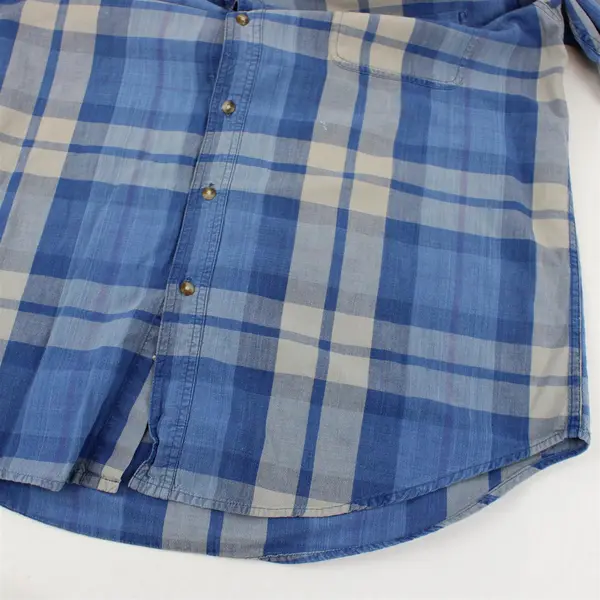 RedHead Mens XL Blue Plaid Short Sleeve Button Up Fishing Shirt