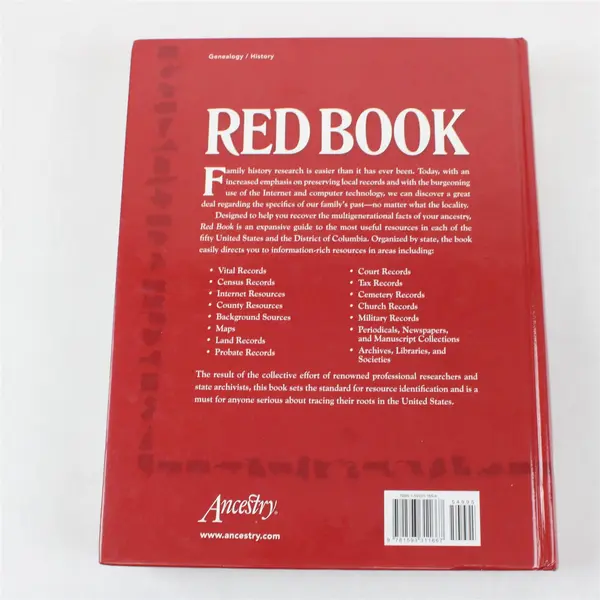 Red Book 3rd Ed American State County Town Sources Alice Eichholz 2004 HC