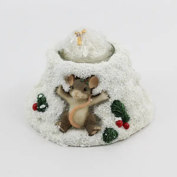 Handcrafted Fitz and Floyd Charming Tails Snow Angels Votive Holder 93/482 