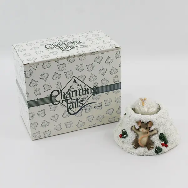 Handcrafted Fitz and Floyd Charming Tails Snow Angels Votive Holder 93/482 