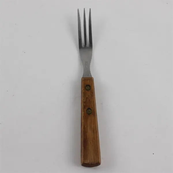 Lot of 2 Vintage EKCO 3-Prong Stainless Wood Handle Forks Rustic