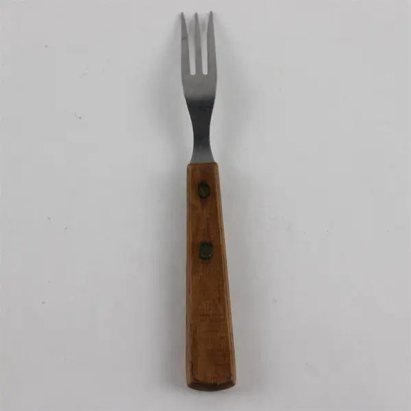 Lot of 2 Vintage EKCO 3-Prong Stainless Wood Handle Forks Rustic