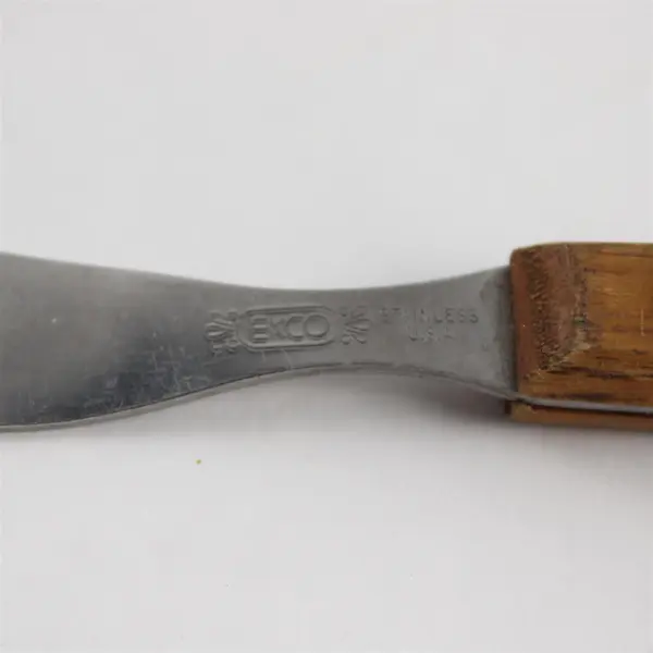 Lot of 2 Vintage EKCO 3-Prong Stainless Wood Handle Forks Rustic