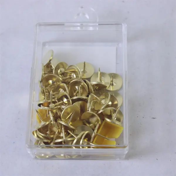 Clover Needlecraft NP-100H Lot of 60 Gold Thumbtacks w/ Remover Box