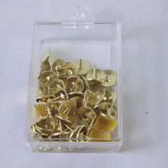 Clover Needlecraft NP-100H Lot of 60 Gold Thumbtacks w/ Remover Box