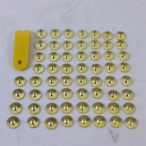 Clover Needlecraft NP-100H Lot of 60 Gold Thumbtacks w/ Remover Box