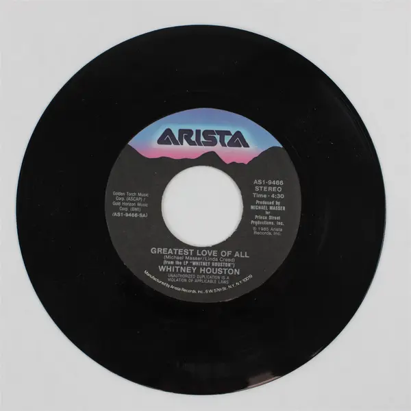 Whitney Houston Greatest Love Of All / Thinking About You 7" Vinyl Record