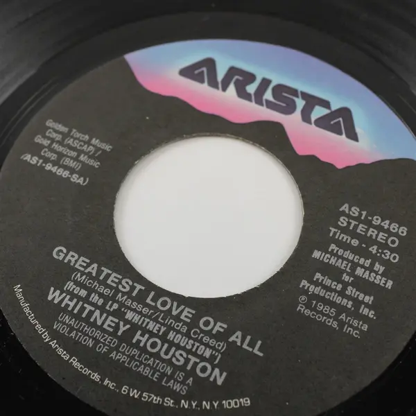 Whitney Houston Greatest Love Of All / Thinking About You 7" Vinyl Record