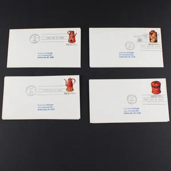 Lot Of 8 Pennsylvania Toleware Stamp 1979 SC #1775-78 First Day Covers