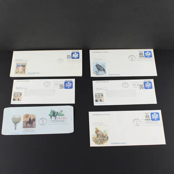 Lot of 7 Mixed 1990s US Postal Stationery FDC Covers Cachets
