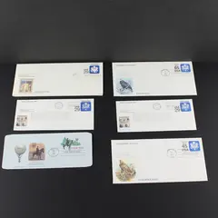 Lot of 7 Mixed 1990s US Postal Stationery FDC Covers Cachets