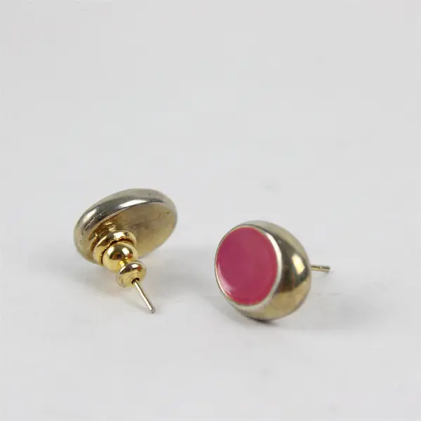 Lot of 2 Pairs Butterfly Berry Grapes Enamel Stud Earrings Black Pink Gold Tone